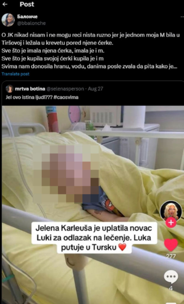 Žena čije je dijete ležalo u bolnici sa kćerkom od Karleuše- BEZ DLAKE NA JEZlKU 0BJAVlLA ŠTA SU D0ŽIVJELl OD JELENE!