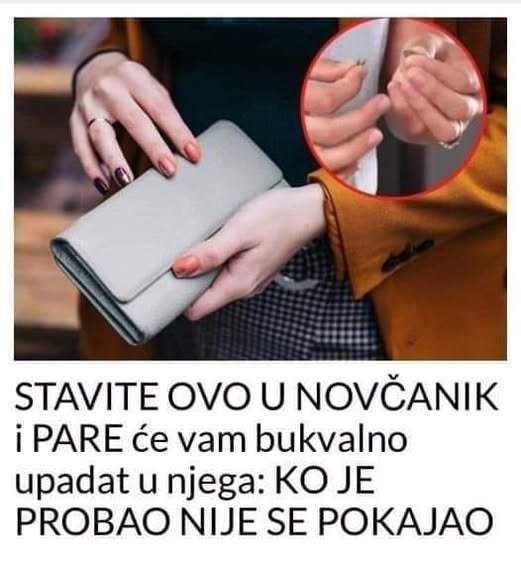 STAVITE OVO U NOVČANIK i PARE će vam bukvalno upadat u njega: KO JE GOD PROBAO NIJE SE POKAJAO